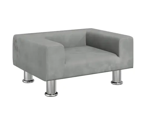 Gulta Suņiem, Gaiši Pelēka, 50X40X26,5 Cm, Samts Vidaxl