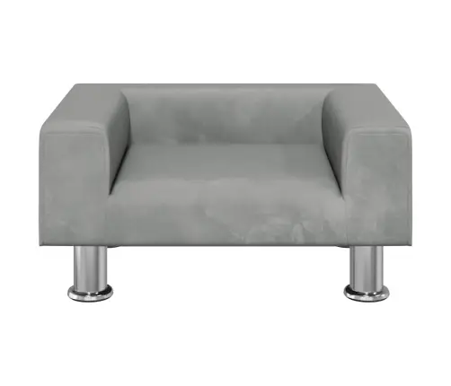 Gulta Suņiem, Gaiši Pelēka, 50X40X26,5 Cm, Samts Vidaxl