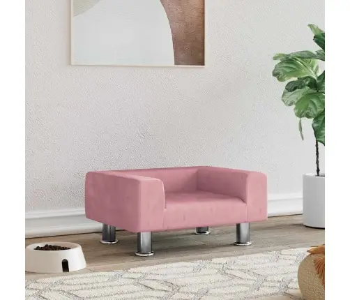 Koeravoodi, Roosa, 50X40X26,5 cm Samet