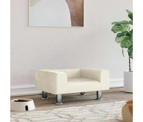 Lova Šunims, Kreminės Spalvos, 50X40X26,5cm Aksomas