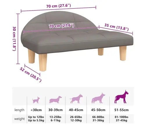 Koeravoodi, Pruunikashall, 70X52X30 cm Kangas