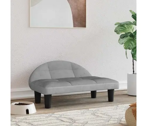 Gulta Suņiem, Gaiši Pelēka, 70X52X30 Cm, Samts Vidaxl