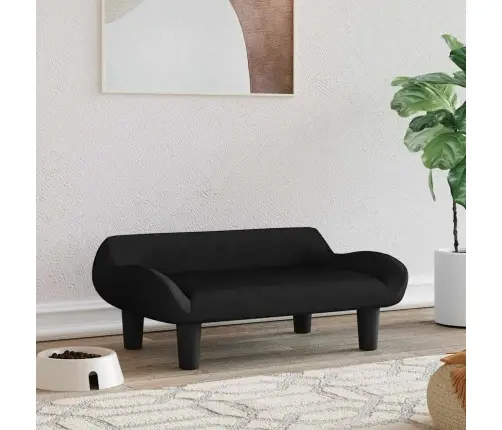 Gulta Suņiem, Melna, 70X40X24 Cm, Samts Vidaxl