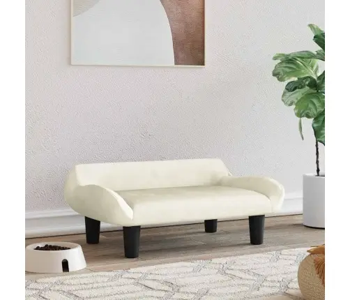 Lova Šunims, Kreminės Spalvos, 70X40X24cm Aksomas