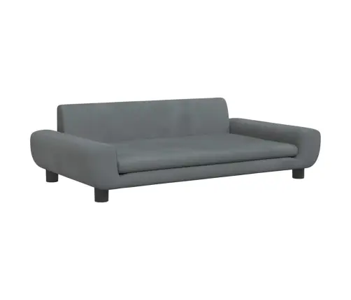 Gulta Suņiem, Tumši Pelēka, 100X54X33 Cm, Samts Vidaxl