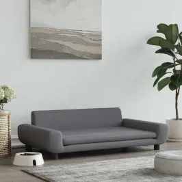 Gulta Suņiem, Tumši Pelēka, 100X54X33 Cm, Samts Vidaxl