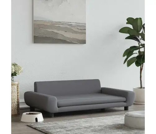 Gulta Suņiem, Tumši Pelēka, 100X54X33 Cm, Samts Vidaxl