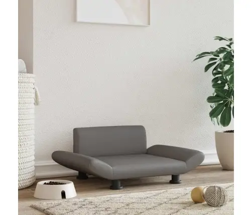 Gulta Suņiem, Pelēka, 70X45X28 Cm, Mākslīgā Āda Vidaxl