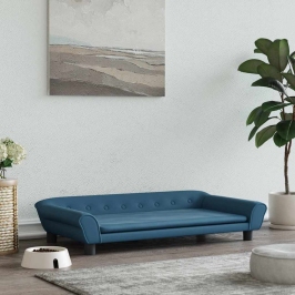Suņa Gulta, Zila, 100X50X21 Cm, Samts Vidaxl