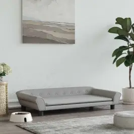 Gulta Suņiem, Gaiši Pelēka, 100X50X21 Cm, Samts Vidaxl