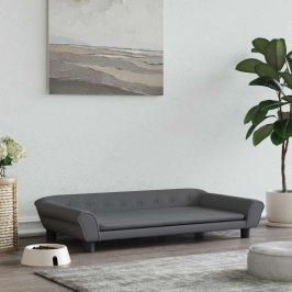 Gulta Suņiem, Tumši Pelēka, 100X50X21 Cm, Samts Vidaxl