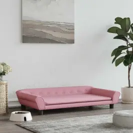 Gulta Suņiem, Rozā, 100X50X21 Cm, Samts Vidaxl