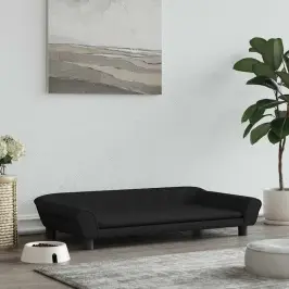 Gulta Suņiem, Melna, 100X50X21 Cm, Samts Vidaxl