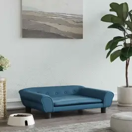 Lova Šunims, Mėlynos Spalvos, 70X48X22cm Aksomas