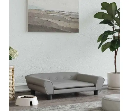 Gulta Suņiem, Gaiši Pelēka, 70X48X22 Cm, Samts Vidaxl