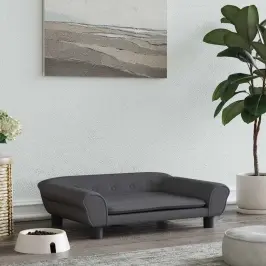 Gulta Suņiem, Tumši Pelēka, 70X48X22 Cm, Samts Vidaxl