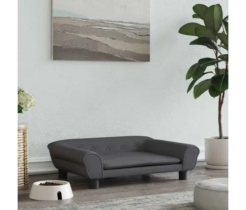 Gulta Suņiem, Tumši Pelēka, 70X48X22 Cm, Samts Vidaxl