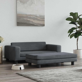 Lova Šunims Su Prailginimu, Pilka, 100X50X30cm Aksomas