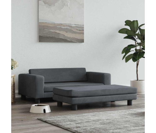 Suņa Gulta Ar Pagarinājumu, Tumši Pelēka, 100X50X30 Cm, Samts Vidaxl