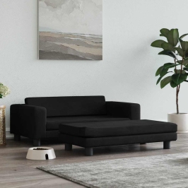 Suņa Gulta Ar Pagarinājumu, Melna, 100X50X30 Cm, Samts Vidaxl