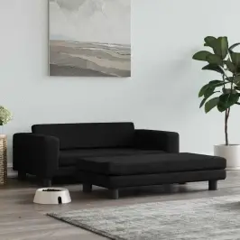 Suņa Gulta Ar Pagarinājumu, Melna, 100X50X30 Cm, Samts Vidaxl