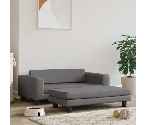 Suņa Gulta Ar Pagarinājumu, Pelēki, 100X50X30 Cm, Mākslīgā Āda Vidaxl