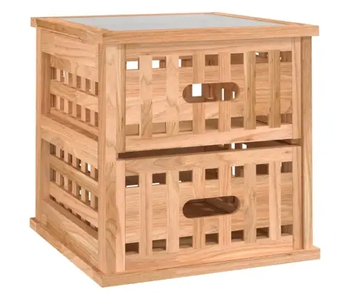 Naktsskapītis, 34X34X34 Cm, Valriekstu Masīvkoks Vidaxl