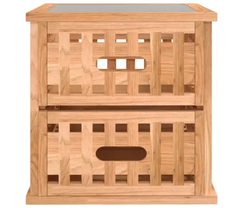 Naktsskapītis, 34X34X34 Cm, Valriekstu Masīvkoks Vidaxl