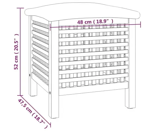 Vannasistabas Taburete, 48X47,5X52 Cm, Masīvs Valrieksta Koks Vidaxl
