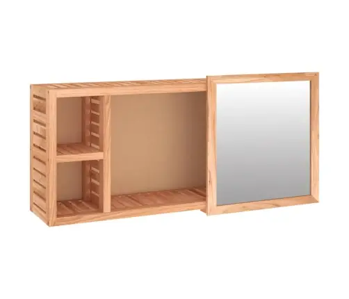 Veidrodinė Spintelė, 80X17X34cm Riešutmedžio Medienos Masyvas