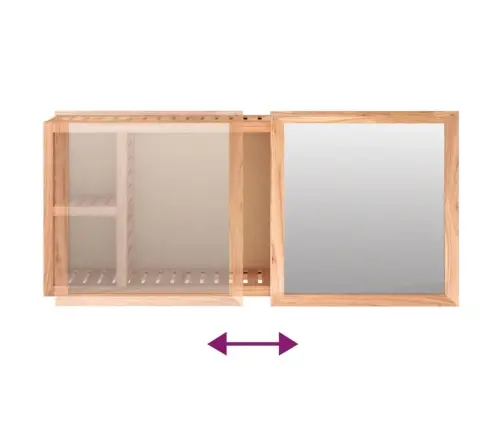 Veidrodinė Spintelė, 80X17X34cm Riešutmedžio Medienos Masyvas