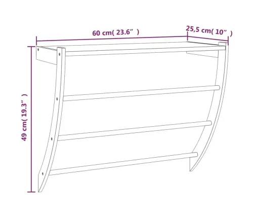 Rätikuriiul, 60 X 25,5 X 49 cm Pähkel