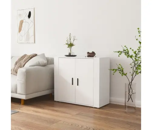 Kumode, Balta, 80X33X70 Cm, Inženierijas Koks Vidaxl