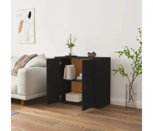 Puhvetkapp, Must, 80 X 33 X 70 cm Tehispuit