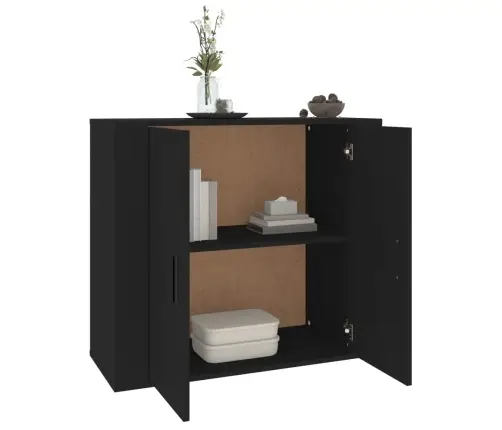 Puhvetkapp, Must, 80 X 33 X 70 cm Tehispuit