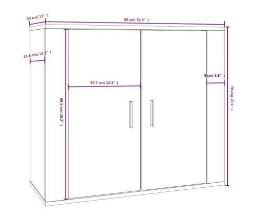 Puhvetkapp, Must, 80 X 33 X 70 cm Tehispuit