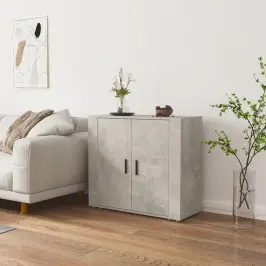 Kumode, Betona Pelēka, 80X33X70 Cm, Inženierijas Koks Vidaxl