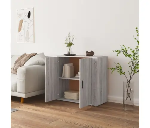 Kumode, Pelēka Ozolkoka, 80X33X70 Cm, Inženierijas Koks Vidaxl