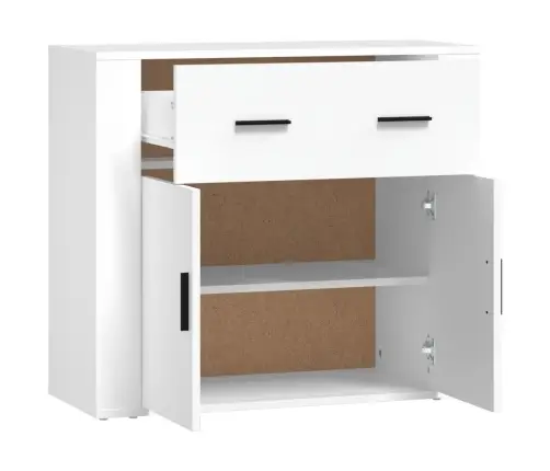 Šoninė Spintelė, Baltos Spalvos, 80X33X70cm Apdirbta Mediena