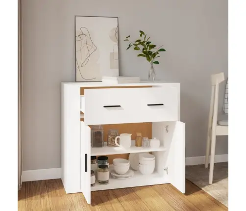 Šoninė Spintelė, Baltos Spalvos, 80X33X70cm Apdirbta Mediena