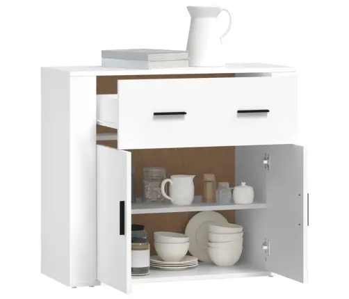 Šoninė Spintelė, Baltos Spalvos, 80X33X70cm Apdirbta Mediena