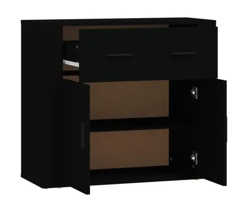 Kumode, Melna, 80X33X70 Cm, Inženierijas Koks Vidaxl