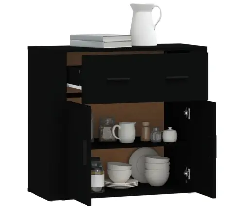 Kumode, Melna, 80X33X70 Cm, Inženierijas Koks Vidaxl