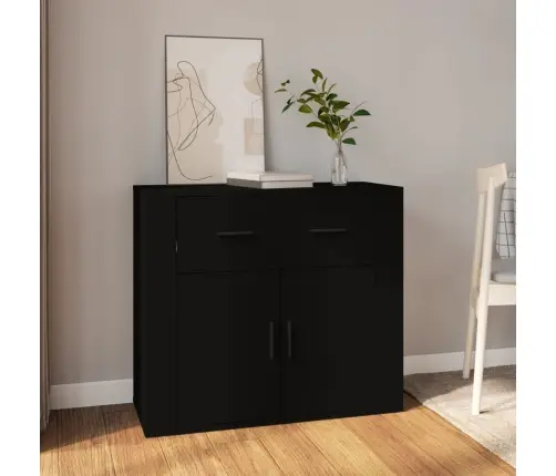 Kumode, Melna, 80X33X70 Cm, Inženierijas Koks Vidaxl