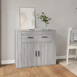 Šoninė Spintelė, Pilka Ąžuolo, 80X33X70cm Apdirbta Mediena