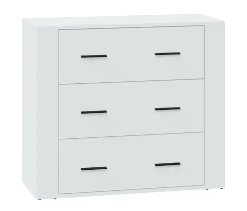 Kumode, Balta, 80X33X70 Cm, Inženierijas Koks Vidaxl