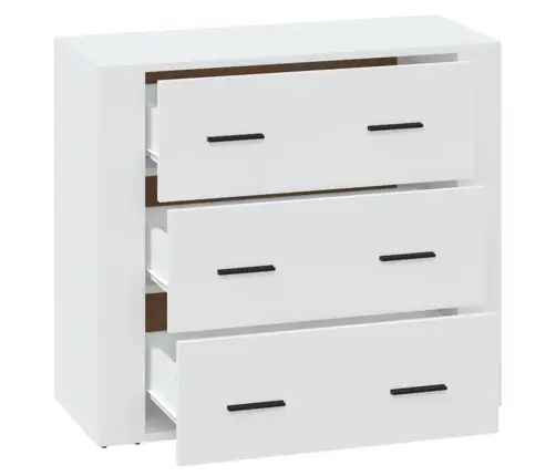 Kumode, Balta, 80X33X70 Cm, Inženierijas Koks Vidaxl