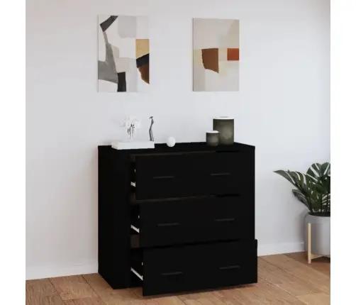 Puhvetkapp, Must, 80 X 33 X 70 cm Tehispuit