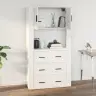 Sienas Plaukts, Balts, 80X33X80 Cm, Inženierijas Koks Vidaxl