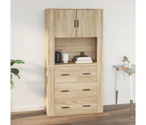 Sienas Plaukts, Ozola Krāsa, 80X33X80 Cm, Inženierijas Koks Vidaxl